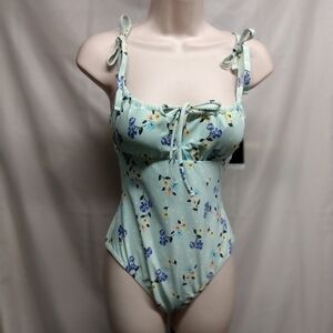 Women's Sea Angel Swimsuit 1 piece,  XS,  Mint Green Floral, NWT
